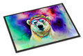 Hippie Animal Polar Bear Doormat Indoor Outdoor 18H X 27W Front Door Mat Rugs for Entryway, Non Slip Washable