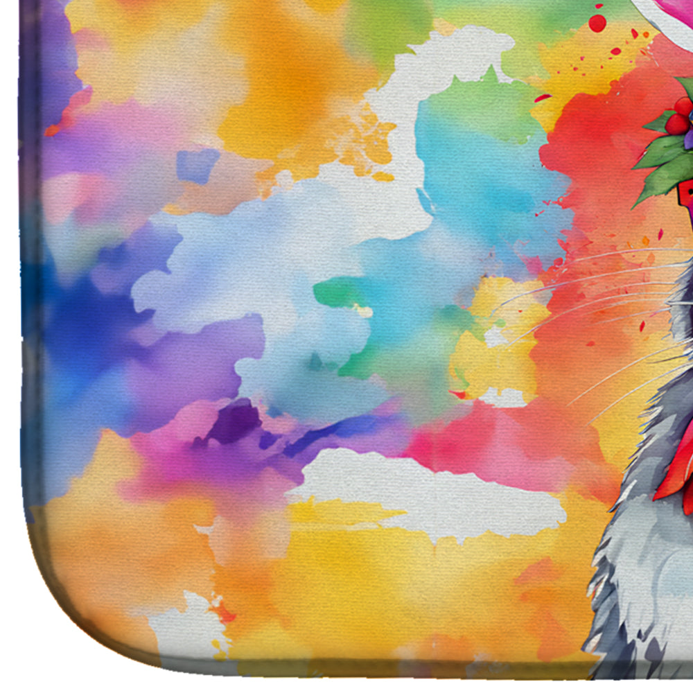Hippie Animal Rabbit Dish Drying Mat Absorbent Dish Drying Mat Pad for Kitchen Counter Dish Drainer Mat for Countertop, 14 x 21", Multicolor