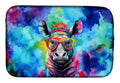 Hippie Animal Rhinoceros Dish Drying Mat Absorbent Dish Drying Mat Pad for Kitchen Counter Dish Drainer Mat for Countertop, 14 x 21", Multicolor