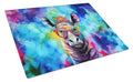 Hippie Animal Rhinoceros Cutting Board Tempered Glass Kitchen Cutting Surface, Heat Resistant Chopping, Non-Slip Feet, Food Prep & Serving