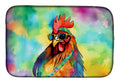 Hippie Animal Rooster Dish Drying Mat Absorbent Dish Drying Mat Pad for Kitchen Counter Dish Drainer Mat for Countertop, 14 x 21", Multicolor