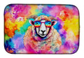 Hippie Animal Sheep Dish Drying Mat Absorbent Dish Drying Mat Pad for Kitchen Counter Dish Drainer Mat for Countertop, 14 x 21", Multicolor