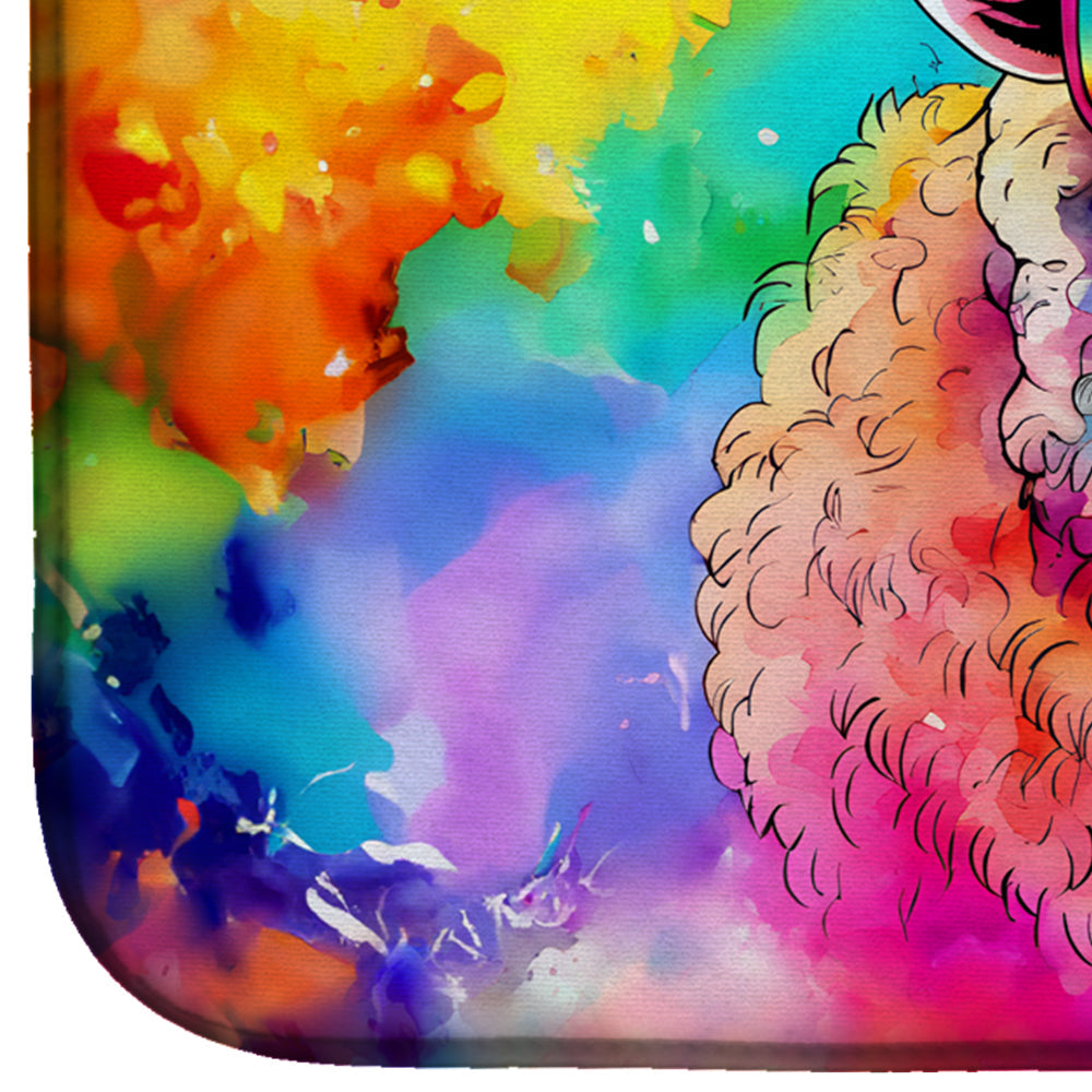 Hippie Animal Sheep Dish Drying Mat Absorbent Dish Drying Mat Pad for Kitchen Counter Dish Drainer Mat for Countertop, 14 x 21", Multicolor