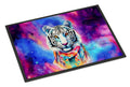Hippie Animal White Tiger Doormat Indoor Outdoor 24H X 36W Front Door Mat Rugs for Entryway, Non Slip Washable Low Pile,