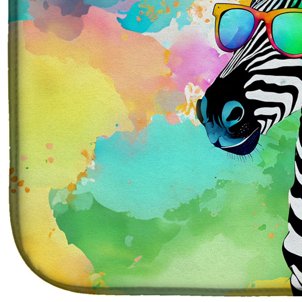 Hippie Animal Zebra Dish Drying Mat Absorbent Dish Drying Mat Pad for Kitchen Counter Dish Drainer Mat for Countertop, 14 x 21", Multicolor