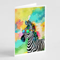 Hippie Animal Zebra Greeting Cards Pack of 8 Blank Cards with Envelopes Whimsical A7 Size 5x7