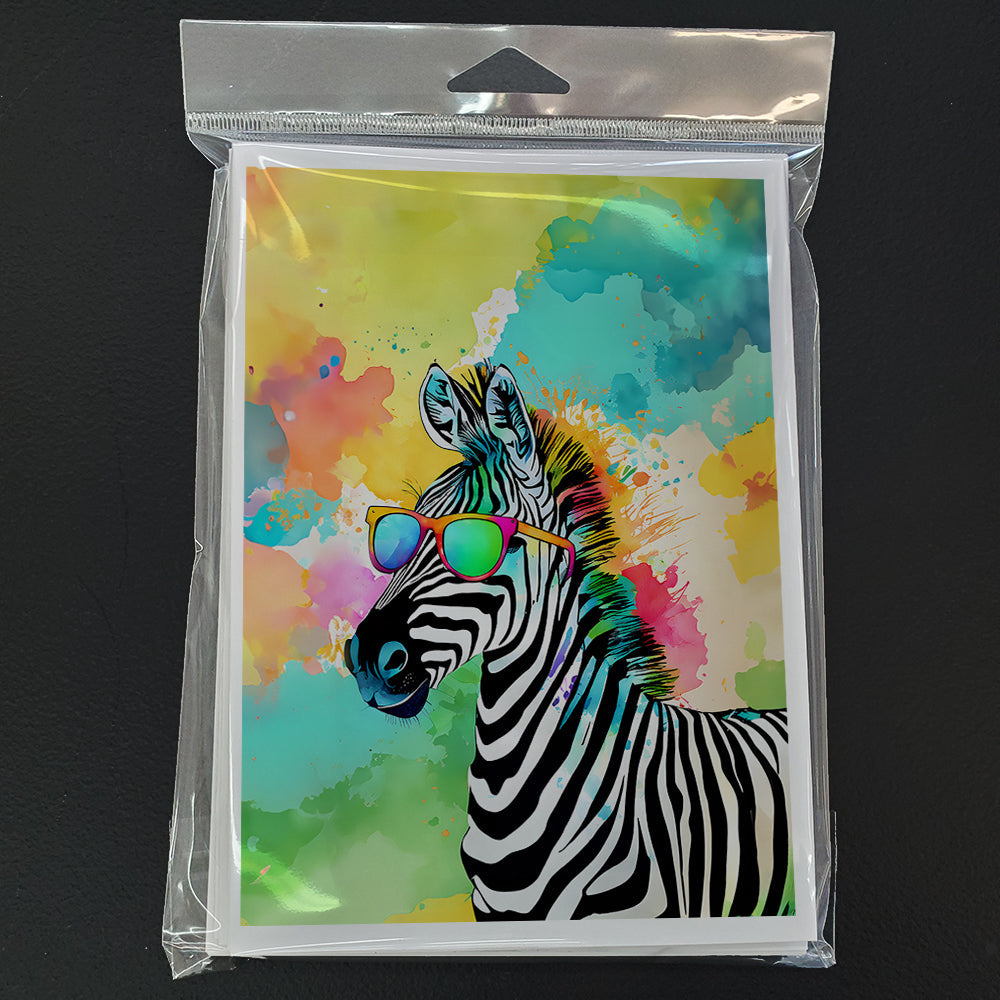 Hippie Animal Zebra Greeting Cards Pack of 8 Blank Cards with Envelopes Whimsical A7 Size 5x7