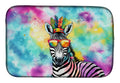 Hippie Animal Zebra Dish Drying Mat Absorbent Dish Drying Mat Pad for Kitchen Counter Dish Drainer Mat for Countertop, 14 x 21", Multicolor