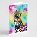 Hippie Animal Zebra Greeting Cards Pack of 8 Blank Cards with Envelopes Whimsical A7 Size 5x7