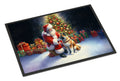 Akita and Santa Claus Doormat Indoor Outdoor 18H X 27W Front Door Mat Rugs for Entryway, Non Slip Washable