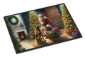 Belgian Malinois and Santa Claus Doormat Indoor Outdoor 24H X 36W Front Door Mat Rugs for Entryway, Non Slip Washable Low Pile,