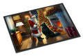 Belgian Sheepdog and Santa Claus Doormat Indoor Outdoor 24H X 36W Front Door Mat Rugs for Entryway, Non Slip Washable Low Pile,