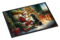 Bernese Mountain Dog and Santa Claus Doormat Indoor Outdoor 24H X 36W Front Door Mat Rugs for Entryway, Non Slip Washable Low Pile,