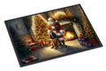 Bloodhound and Santa Claus Doormat Indoor Outdoor 18H X 27W Front Door Mat Rugs for Entryway, Non Slip Washable