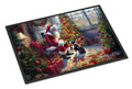Boston Terrier and Santa Claus Doormat Indoor Outdoor 24H X 36W Front Door Mat Rugs for Entryway, Non Slip Washable Low Pile,
