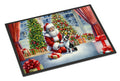 Boston Terrier and Santa Claus Doormat Indoor Outdoor 18H X 27W Front Door Mat Rugs for Entryway, Non Slip Washable