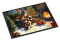 Brittany and Santa Claus Doormat Indoor Outdoor 18H X 27W Front Door Mat Rugs for Entryway, Non Slip Washable