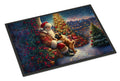 Brussels Griffon and Santa Claus Doormat Indoor Outdoor 24H X 36W Front Door Mat Rugs for Entryway, Non Slip Washable Low Pile,