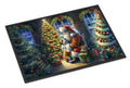 English Bulldog and Santa Claus Doormat Indoor Outdoor 24H X 36W Front Door Mat Rugs for Entryway, Non Slip Washable Low Pile,