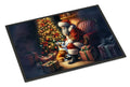 Corgi and Santa Claus Doormat Indoor Outdoor 18H X 27W Front Door Mat Rugs for Entryway, Non Slip Washable