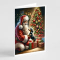 Dachshund and Santa Claus Greeting Cards Pack of 8 Blank Cards with Envelopes Whimsical A7 Size 5x7