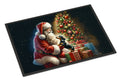 Dachshund and Santa Claus Doormat Indoor Outdoor 24H X 36W Front Door Mat Rugs for Entryway, Non Slip Washable Low Pile,