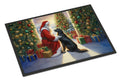 Flat-Coated Retriever and Santa Claus Doormat Indoor Outdoor 18H X 27W Front Door Mat Rugs for Entryway, Non Slip Washable