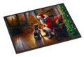 German Wirehaired Pointer and Santa Claus Doormat Indoor Outdoor 18H X 27W Front Door Mat Rugs for Entryway, Non Slip Washable