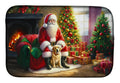 Labrador Retriever and Santa Claus Dish Drying Mat Absorbent Dish Drying Mat Pad for Kitchen Counter Dish Drainer Mat for Countertop, 14 x 21", Multicolor