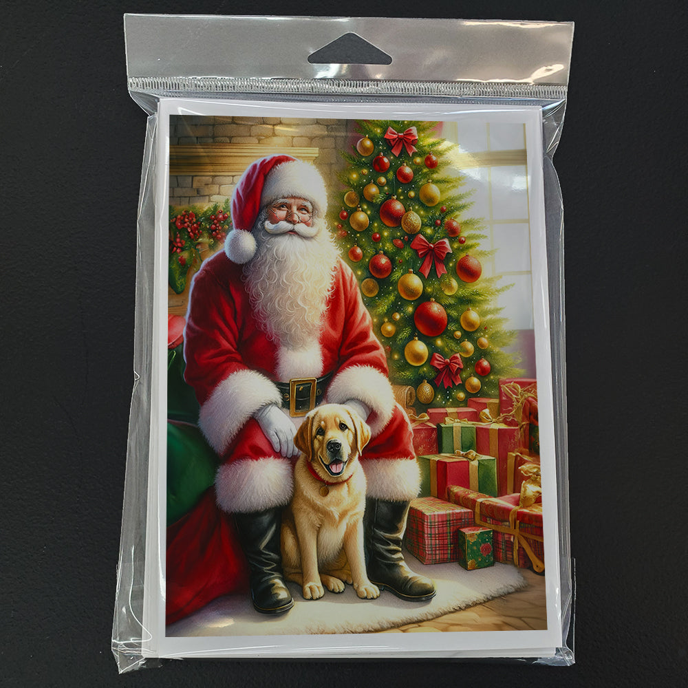 Labrador Retriever and Santa Claus Greeting Cards Pack of 8 Blank Cards with Envelopes Whimsical A7 Size 5x7