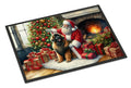 Leonberger and Santa Claus Doormat Indoor Outdoor 18H X 27W Front Door Mat Rugs for Entryway, Non Slip Washable