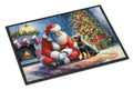 Manchester Terrier and Santa Claus Doormat Indoor Outdoor 18H X 27W Front Door Mat Rugs for Entryway, Non Slip Washable