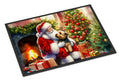 Norfolk Terrier and Santa Claus Doormat Indoor Outdoor 24H X 36W Front Door Mat Rugs for Entryway, Non Slip Washable Low Pile,