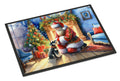 Schnauzer and Santa Claus Doormat Indoor Outdoor 24H X 36W Front Door Mat Rugs for Entryway, Non Slip Washable Low Pile,