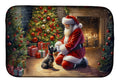Scottish Terrier and Santa Claus Dish Drying Mat Absorbent Dish Drying Mat Pad for Kitchen Counter Dish Drainer Mat for Countertop, 14 x 21", Multicolor
