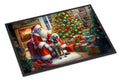 Weimaraner and Santa Claus Doormat Indoor Outdoor 24H X 36W Front Door Mat Rugs for Entryway, Non Slip Washable Low Pile,