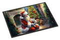 Westie and Santa Claus Doormat Indoor Outdoor 24H X 36W Front Door Mat Rugs for Entryway, Non Slip Washable Low Pile,