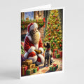 Wirehaired Pointing Griffon and Santa Claus Greeting Cards Pack of 8 Blank Cards with Envelopes Whimsical A7 Size 5x7