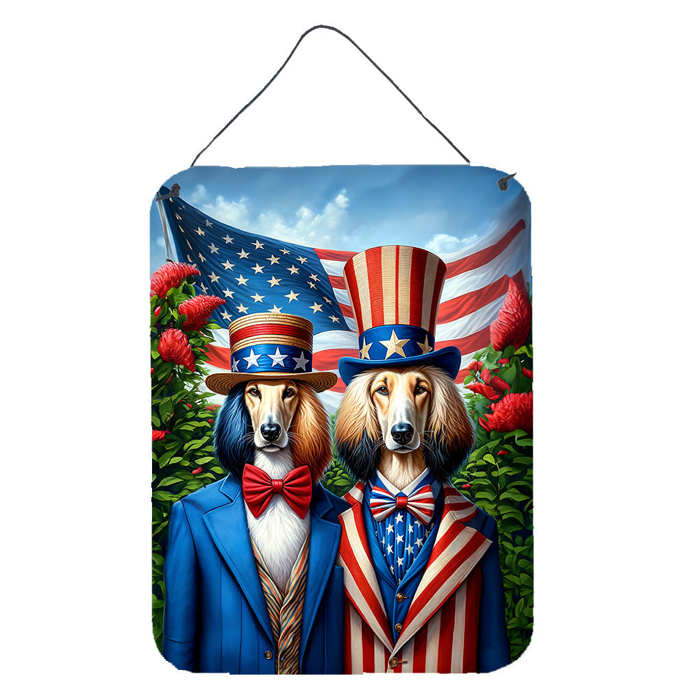 All American Afghan Hound Wall or Door Hanging Prints Aluminum Metal Sign Kitchen Wall Bar Bathroom Plaque Home Decor Front Door Plaque, 12x16, Multicolor