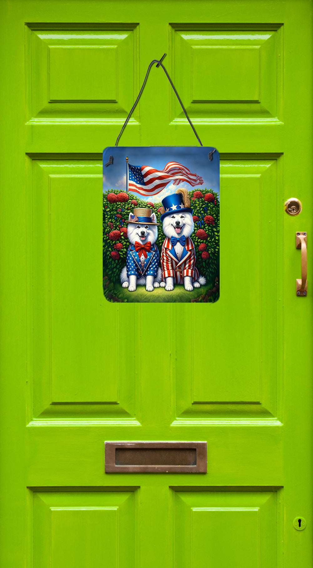 All American American Eskimo Wall or Door Hanging Prints Aluminum Metal Sign Kitchen Wall Bar Bathroom Plaque Home Decor Front Door Plaque, 12x16, Multicolor