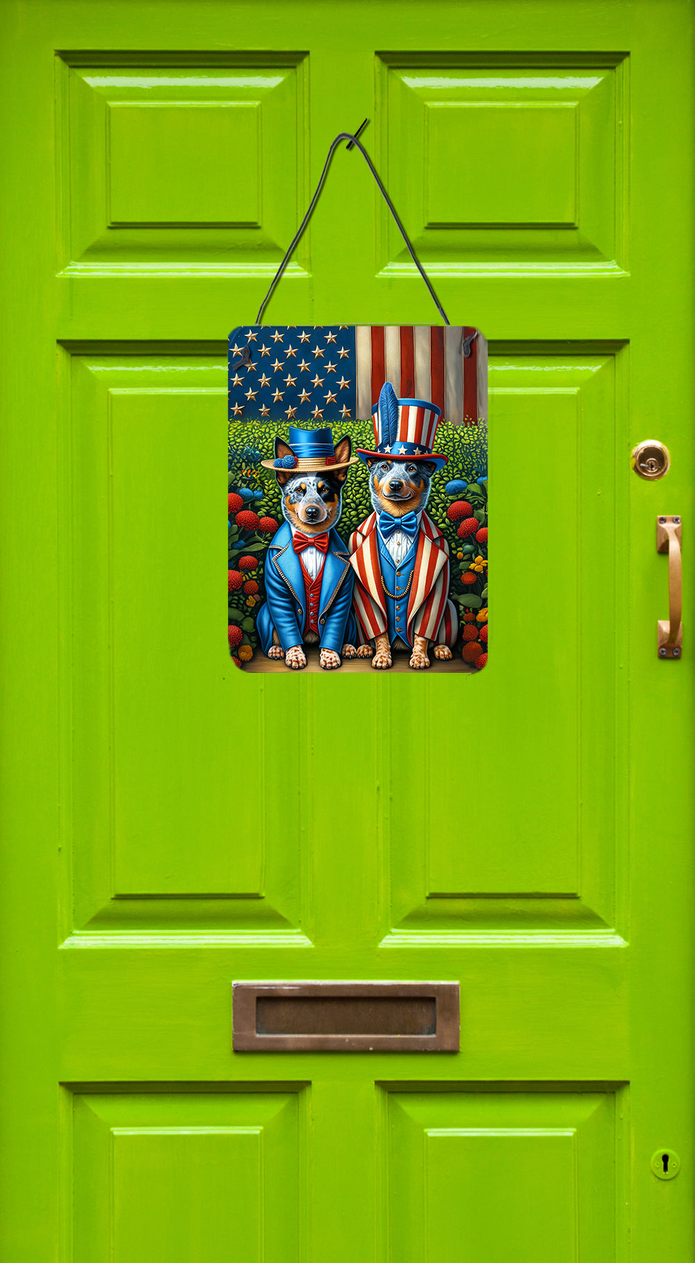 All American Australian Cattle Dog Wall or Door Hanging Prints Aluminum Metal Sign Kitchen Wall Bar Bathroom Plaque Home Decor Front Door Plaque, 12x16, Multicolor