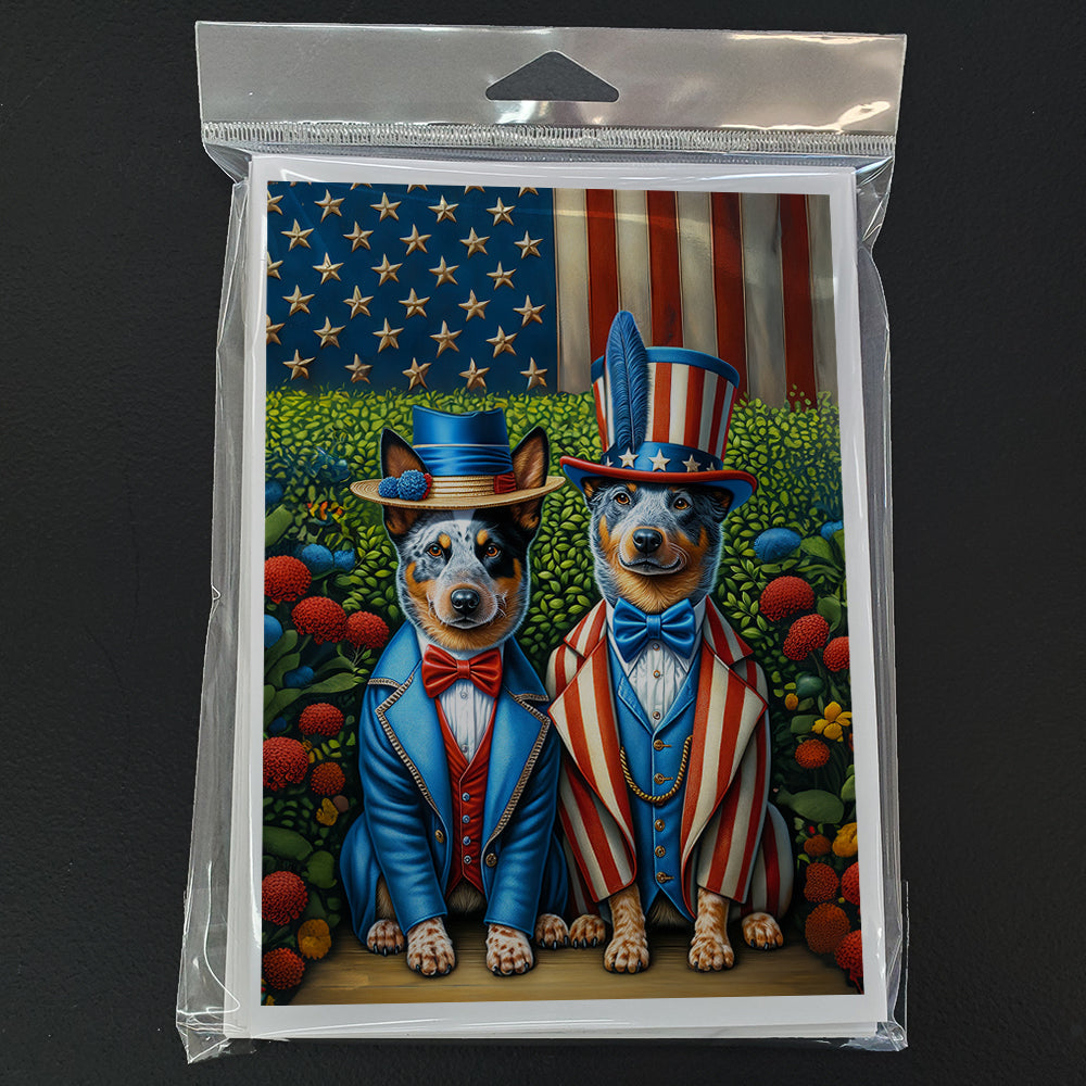 All American Australian Cattle Dog Greeting Cards Pack of 8 Blank Cards with Envelopes Whimsical A7 Size 5x7