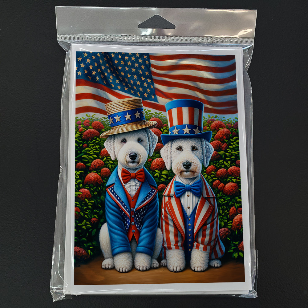 All American Bedlington Terrier Greeting Cards Pack of 8 Blank Cards with Envelopes Whimsical A7 Size 5x7