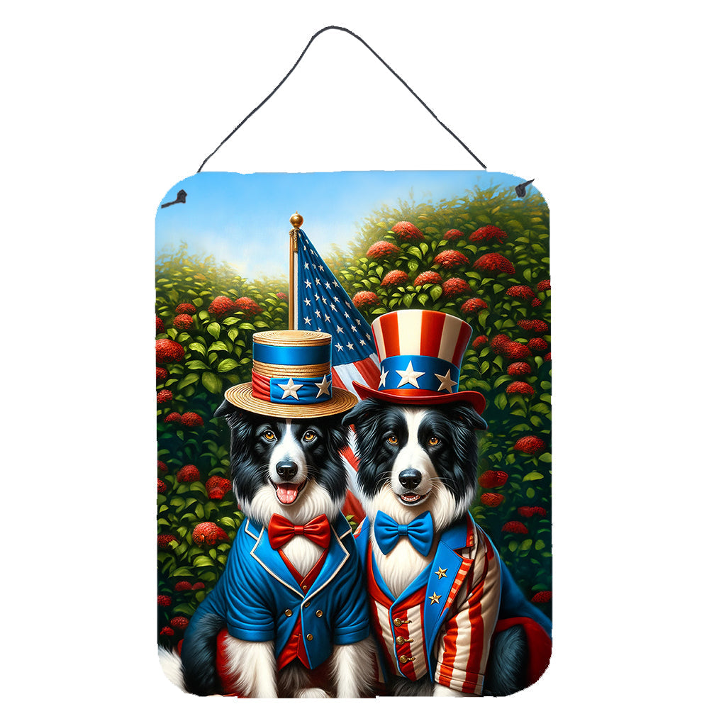 All American Border Collie Wall or Door Hanging Prints Aluminum Metal Sign Kitchen Wall Bar Bathroom Plaque Home Decor Front Door Plaque, 12x16, Multicolor