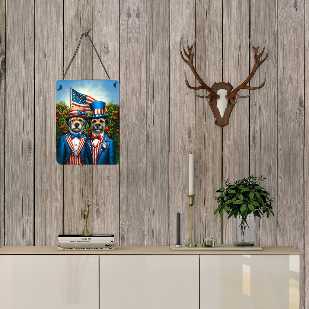 All American Border Terrier Wall or Door Hanging Prints Aluminum Metal Sign Kitchen Wall Bar Bathroom Plaque Home Decor Front Door Plaque, 12x16, Multicolor