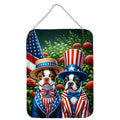 All American Boston Terrier Wall or Door Hanging Prints Aluminum Metal Sign Kitchen Wall Bar Bathroom Plaque Home Decor Front Door Plaque, 12x16, Multicolor