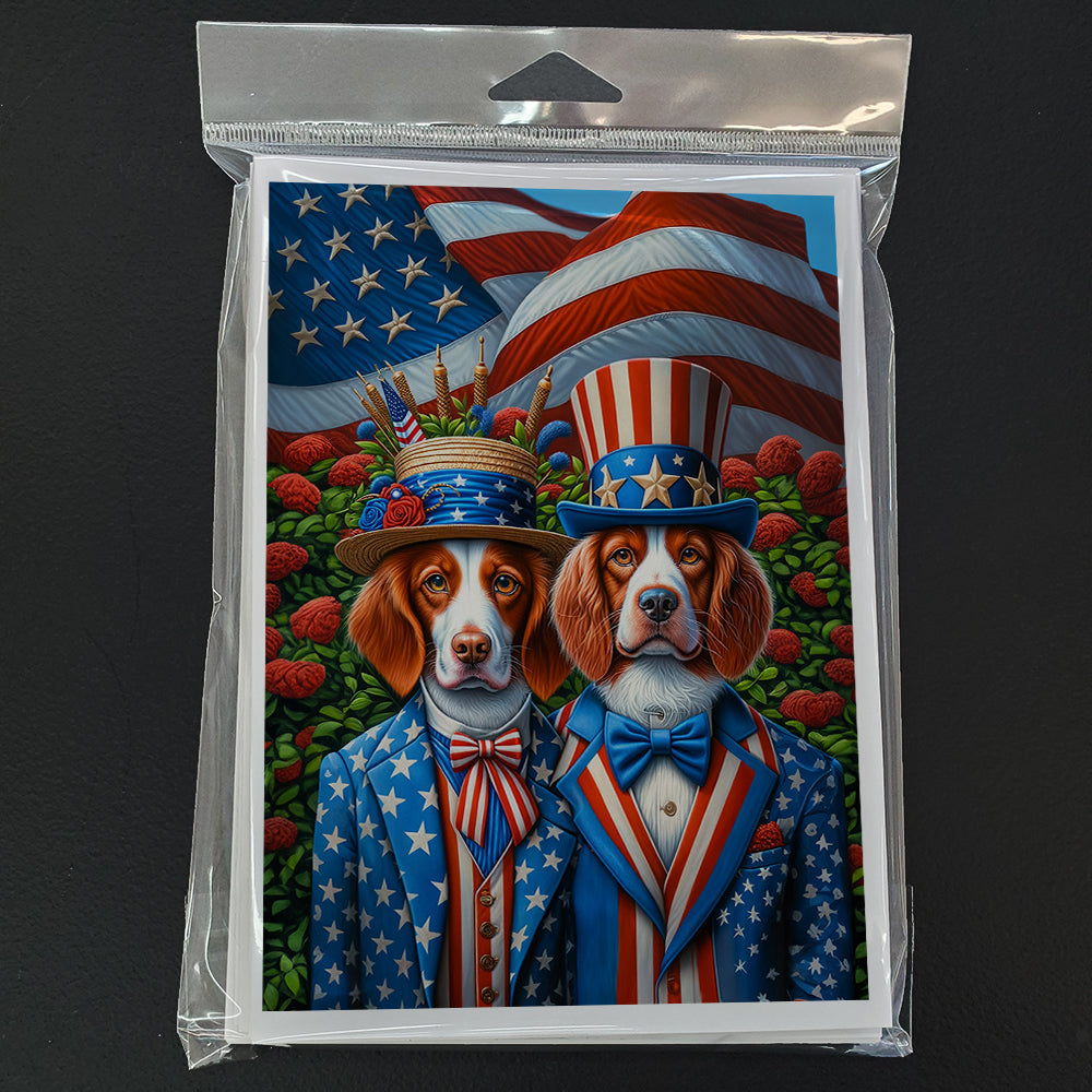 All American Brittany Greeting Cards Pack of 8 Blank Cards with Envelopes Whimsical A7 Size 5x7