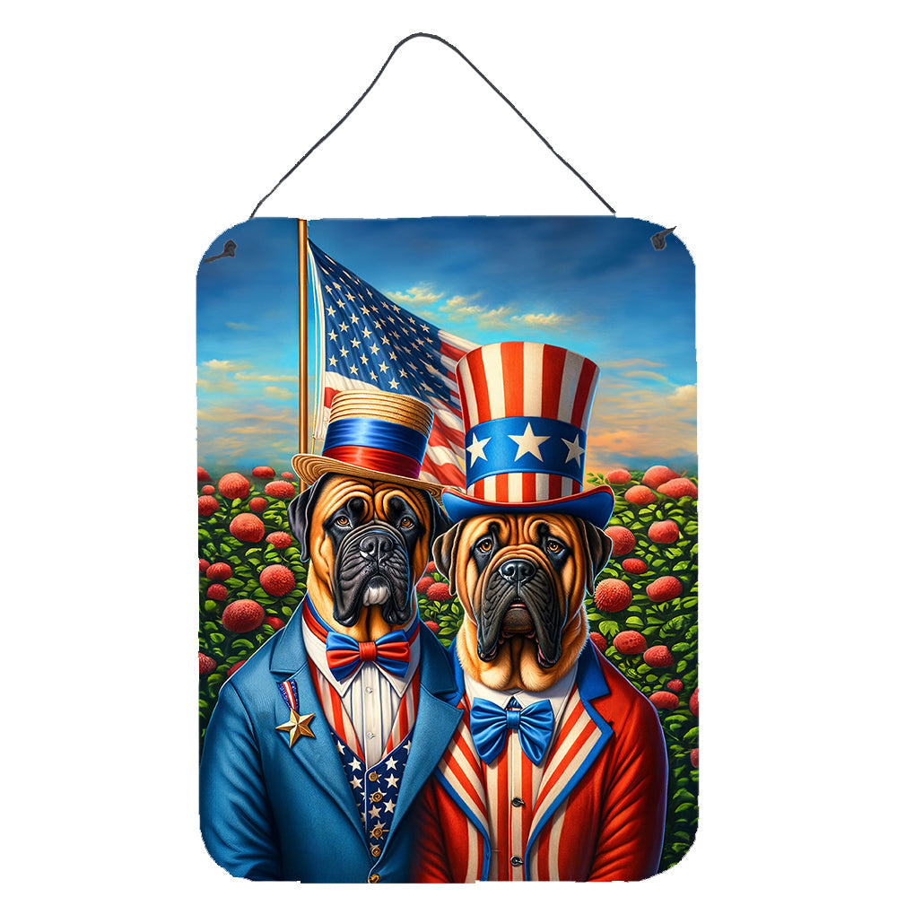 All American Bullmastiff Wall or Door Hanging Prints Aluminum Metal Sign Kitchen Wall Bar Bathroom Plaque Home Decor Front Door Plaque, 12x16, Multicolor