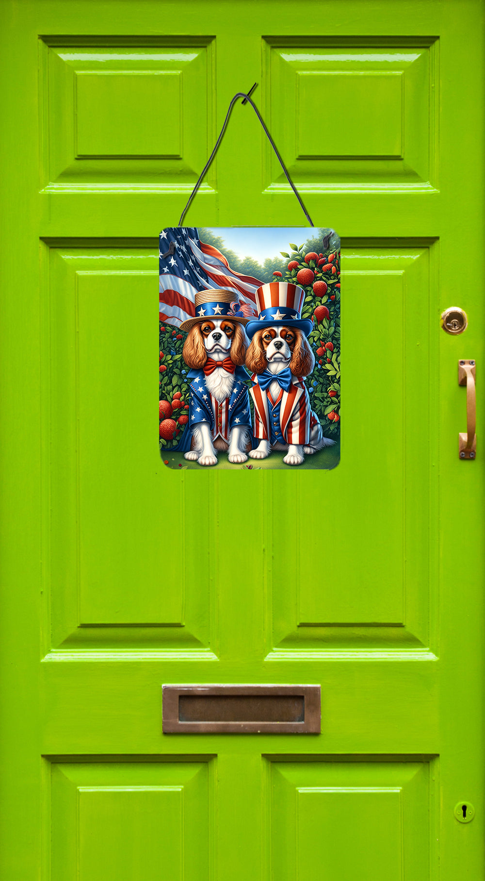 All American Cavalier Spaniel Wall or Door Hanging Prints Aluminum Metal Sign Kitchen Wall Bar Bathroom Plaque Home Decor Front Door Plaque, 12x16, Multicolor