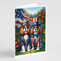 All American Cavalier Spaniel Greeting Cards Pack of 8 Blank Cards with Envelopes Whimsical A7 Size 5x7